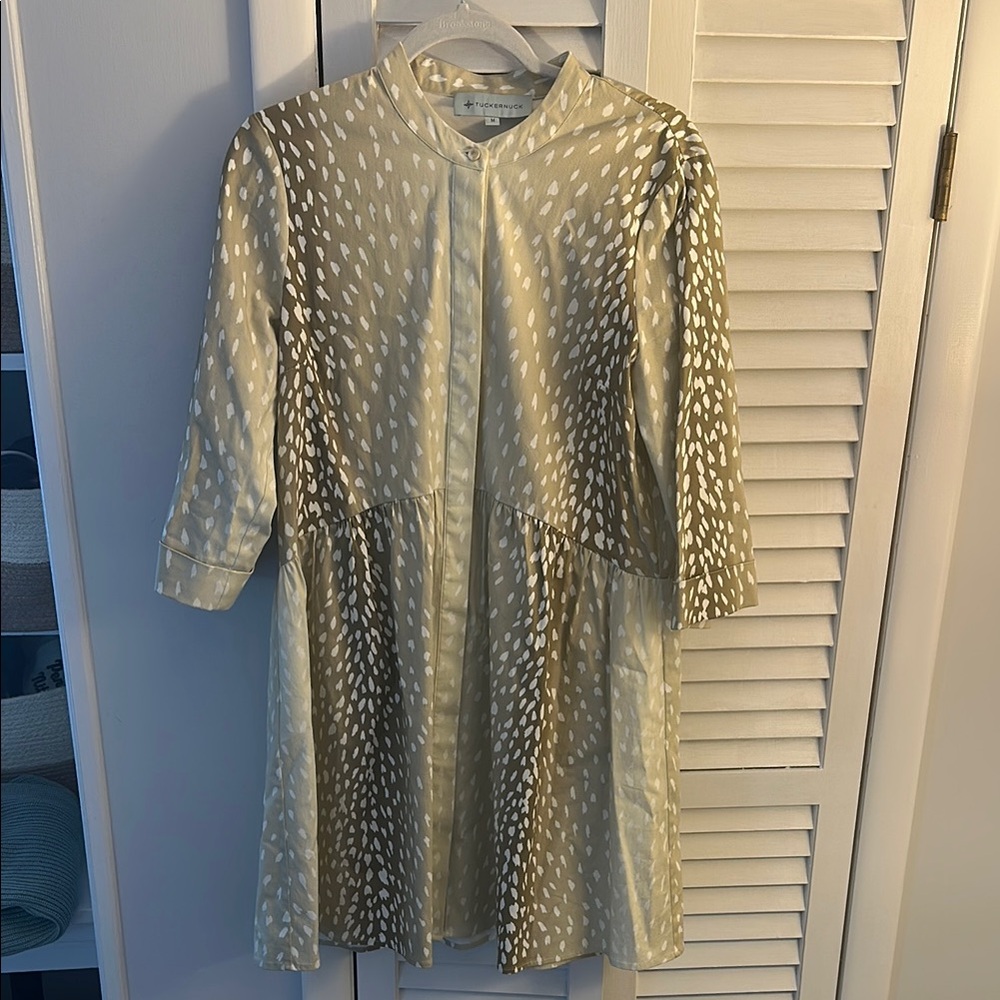 Tuckernuck Cream and White Antelope Patterned Dress
